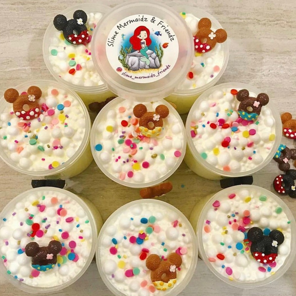 Mickey Cake Mix. Thick white glue base slime.